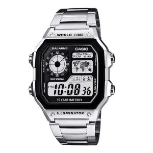 Casio World Time AE-1200WHD-1AVDF – Nam – Quartz (Pin) – Mặt Số 45 mm x 42.1 mm, Giờ Thế GIới, Chống Nước 10ATM
