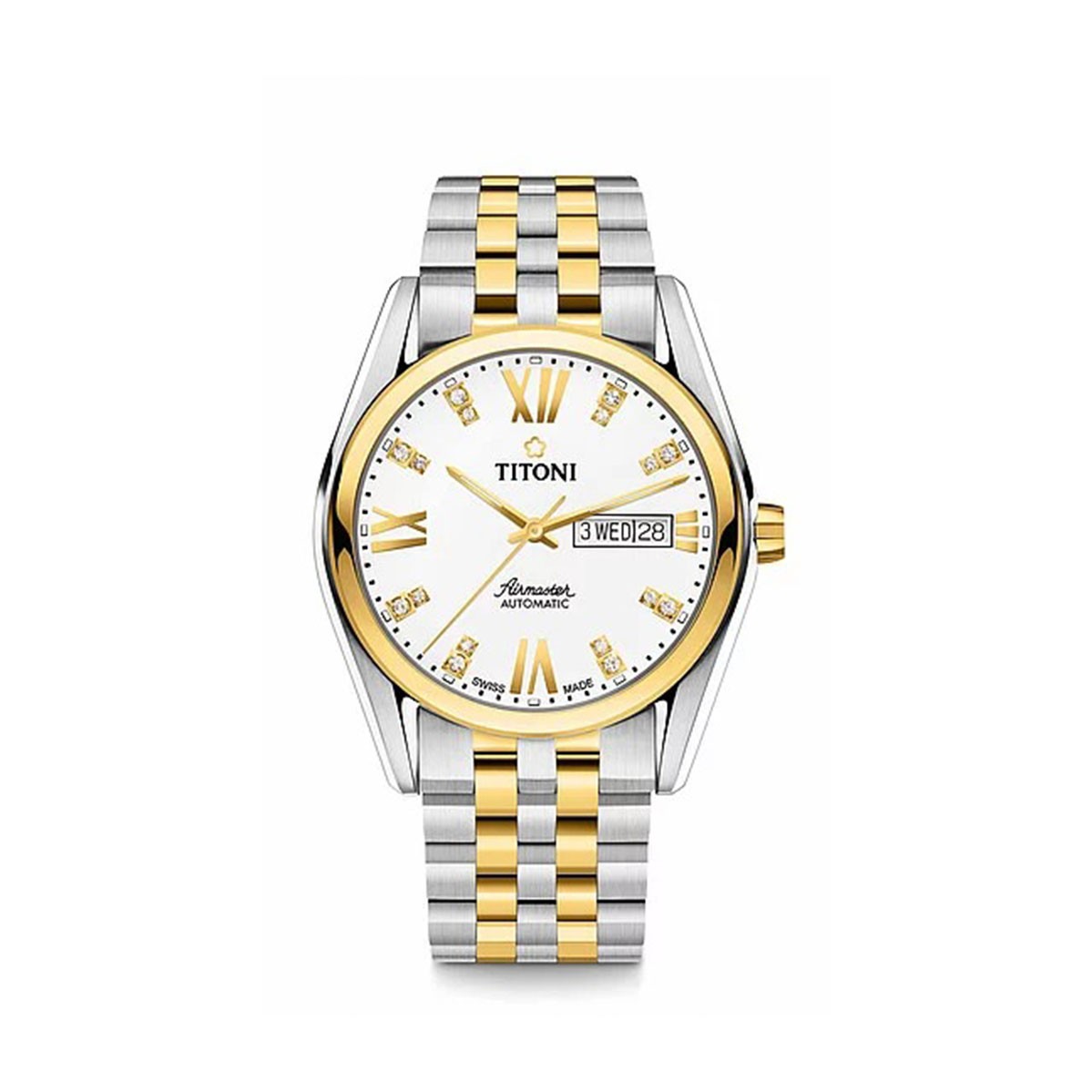 Titoni Airmaster 93709 SY-385 – Nam – Kính Sapphire – Automatic – Mặt Số 40mm, Mạ Vàng PVD, Trữ Cót 40 Giờ